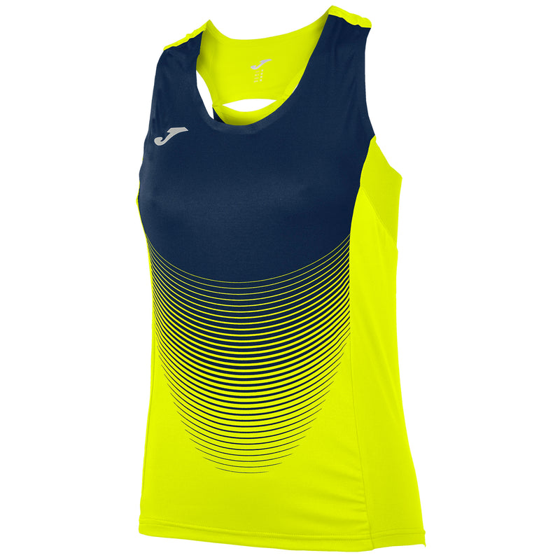 Joma Camiseta Elite VI Amarillo y Marino de Mujer