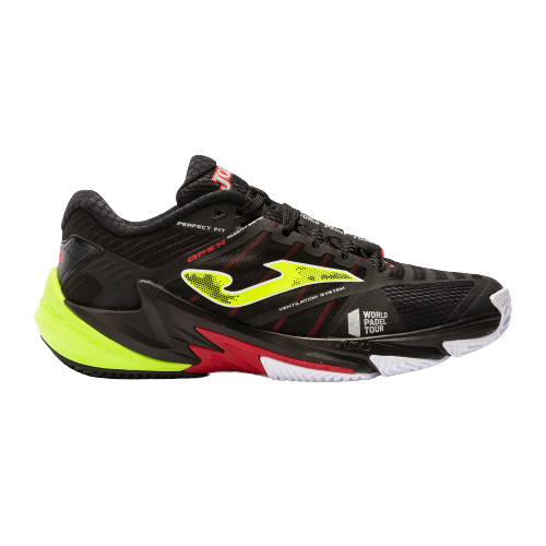 Zapatilla Joma T.Open Hombre 2201 Negro y Verde Flúor